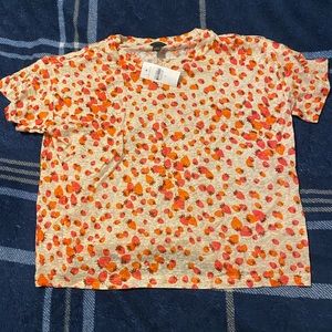 Ann Taylor Strawberries Linen Top